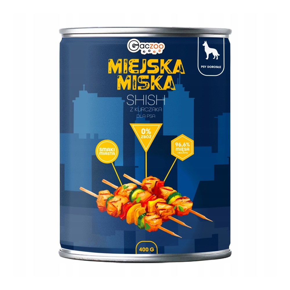 Gaczoo Miejska Miska karma mokra dla psa Shish z kurczaka Style 400g